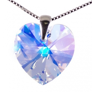 Stříbrný náhrdelník SRDCE Swarovski Crystal AB