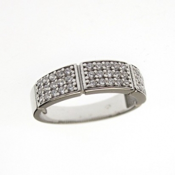 Stříbrný prsten se zirkony 4,5mm Rhodium