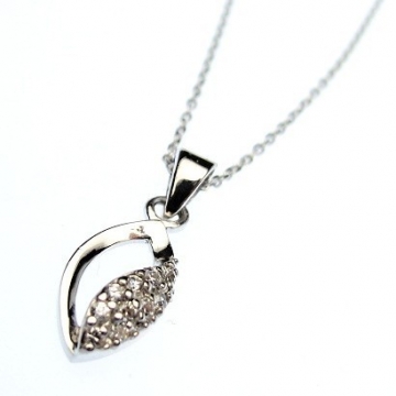 Stříbrný náhrdelník se zirkony 21mm Rhodium 45cm