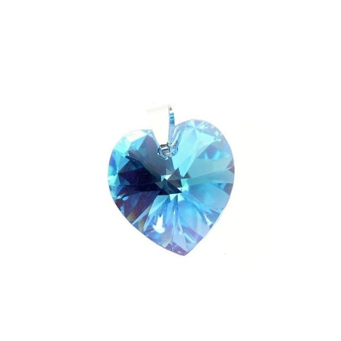 Stříbrný přívěsek SRDCE Swarovski 14mm Aquamarine AB Stříbrný přívěsek SRDCE Swarovski 14mm Aquamarine AB
