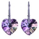 Stříbrné náušnice SRDCE Swarovski Elements 14mm Vitrail Light