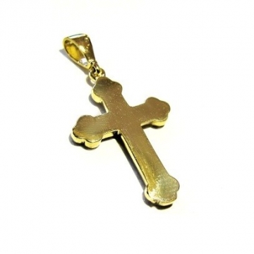 Zlatý přívěšek kříž tříbarevný dvoustranný 26mm 1,00g