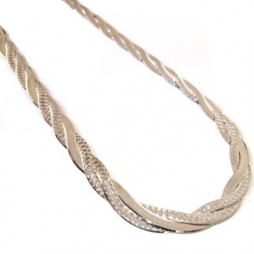 Luxusní dámský stříbrný náhrdelník 6mm 13,86g Rhodium 45cm