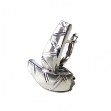 Dámské stříbrné náušnice zdobené bezkamínkové 20mm Rhodium