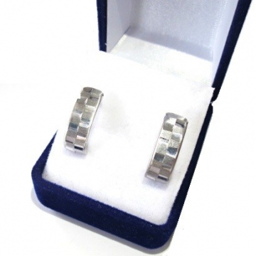 Dámské stříbrné náušnice zdobené 16mm Rhodium