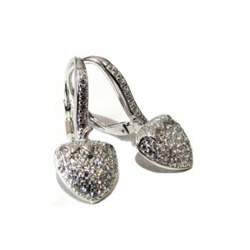 Stříbrné náušnice Jahůdka se zirkony 26mm Rhodium