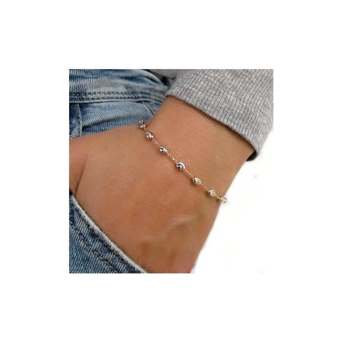 Stříbrný náramek s oválky 3,5mm Rhodium Bicolour Stříbrný náramek s oválky 3,5mm Rhodium Bicolour
