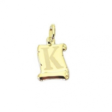 Zlatý přívěšek písmenko "K" Svitek menší 21mm 0,35g