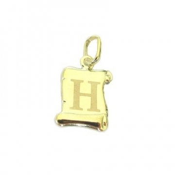 Zlatý přívěšek písmenko "H" Svitek menší 21mm 0,45g
