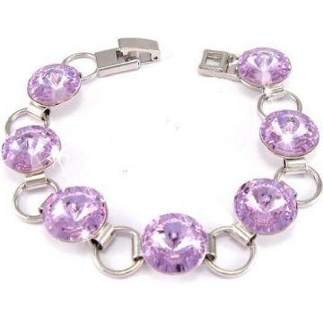 Náramek Swarovski Rivoli Violet Rhodium