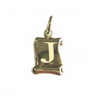 Zlatý přívěšek písmenko "J" Svitek menší 21mm 0,40g