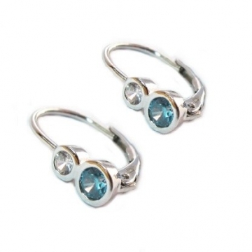 Dívčí stříbrné náušnice se zirkony 16mm Rhodium 1,60g