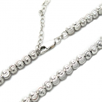 Luxusní stříbrný náhrdelník kuličkový 5mm 15,75g Rhodium