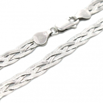 Dámský stříbrný proplétaný náramek 6mm Rhodium 6,00g 19cm