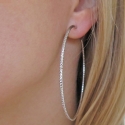 Dámské maxi třpytivé náušnice kruhy 70mm 5,55g Rhodium