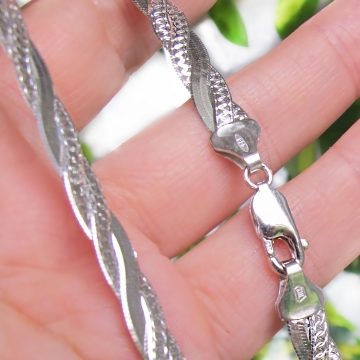 Luxusní dámský stříbrný náhrdelník 6mm 12,50g Rhodium 42cm