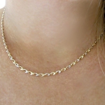 Luxusní zlatý náhrdelník zdobený bílým zlatem 2,9mm 2,35g 42cm