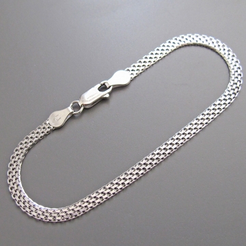 Stříbrný náramek široký 3,8mm 2,85g Rhodium 18cm