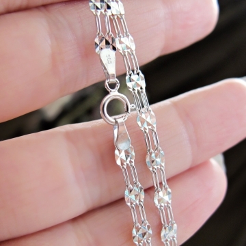 Luxusní zlatý náhrdelník z bílého zlata široký 4mm 3,20g 42cm