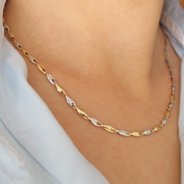 Luxusní zlatý náhrdelník z kombinovaného zlata 3mm 3,65g 45cm