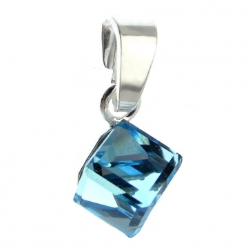 Přívěsek kostička Swarovski Aquamarine