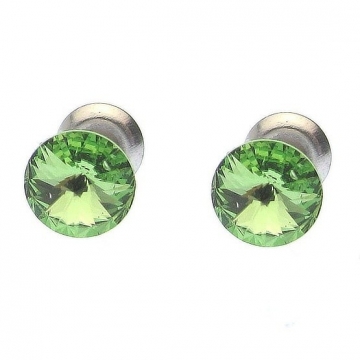 Náušnice Swarovski Rivoli Peridot Rhodium