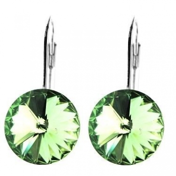 Náušnice Swarovski RIOVOLI 10mm Peridot Rhodium